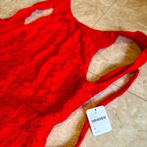 NWT! Free People Orange Lace Jumpsuit Size 4